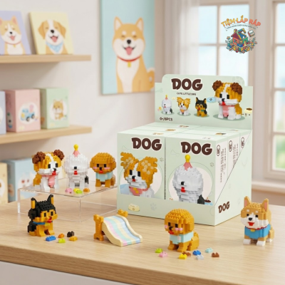 Xếp hình lego cún