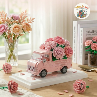 Xếp hình lego xe tải chở hoa