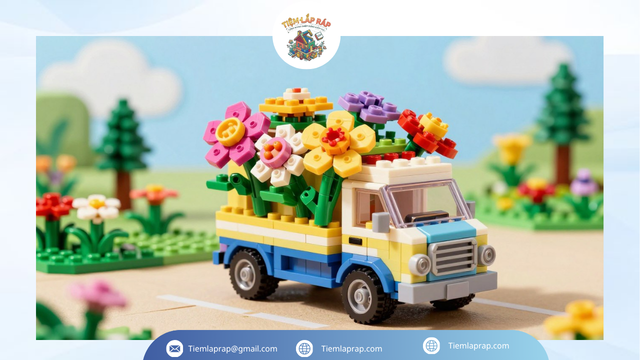 Lego xe tải chở hoa - Đồ chơi lego con gái